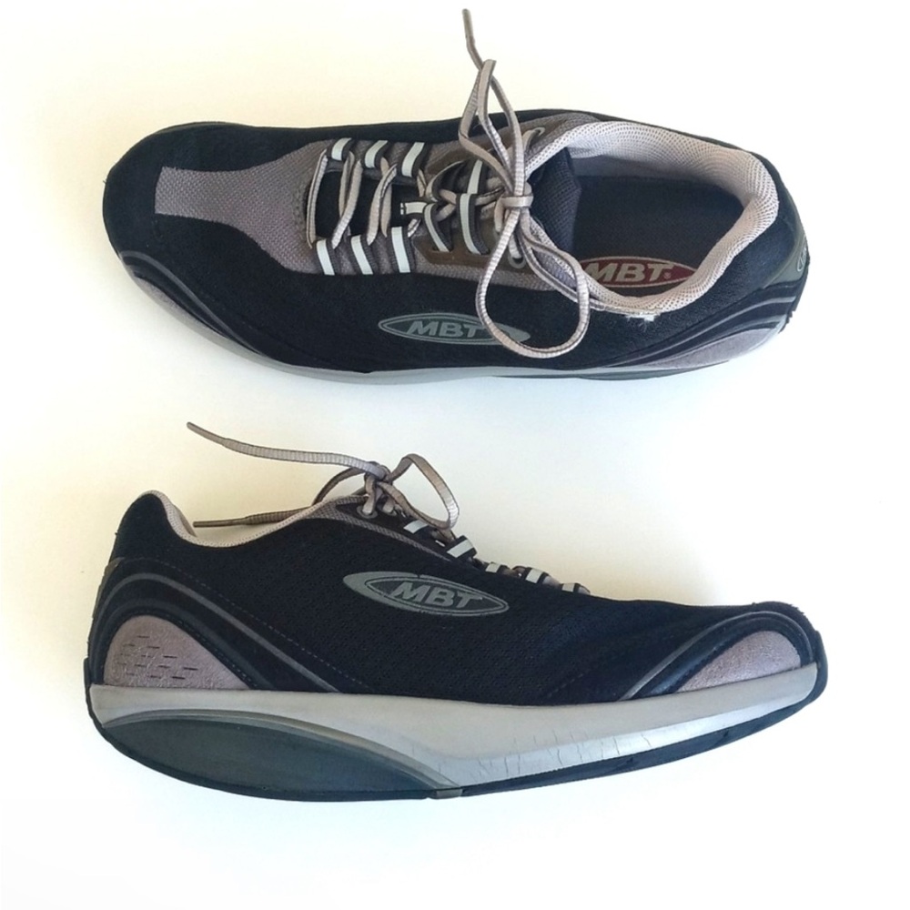 MBT Women’s Toning Athletic Shoes Black Suede & Mesh Running Shoes 39 (8-8.5) - Picture 5 of 16
